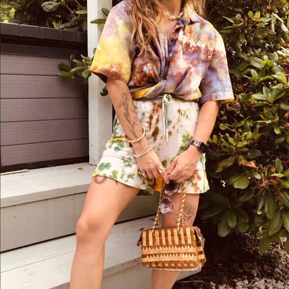 SOLD Woven Rattan Tan & Brown Mini Summer Bag - Picture 4 of 13